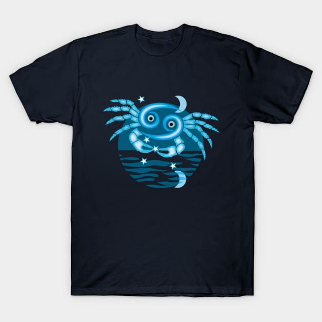 Zodiac Star Sign - Cancer Symbol T-Shirt by TMBTM